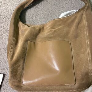 Michael Kors Tan Suede and Leather Hobo Bag